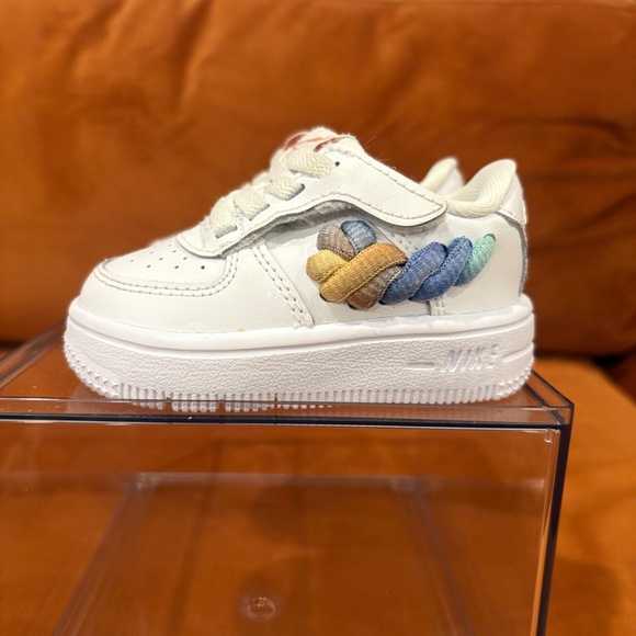 Nike Force 1 Low LV8 EasyOn White Terra Blush Vapor Green Multi-Color Sz3c - Picture 2 of 4